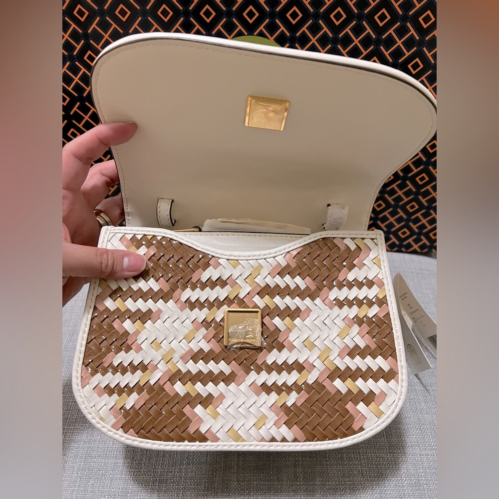 NWT Tory Burch Britten Woven Saddle Bag - Picture 8 of 15